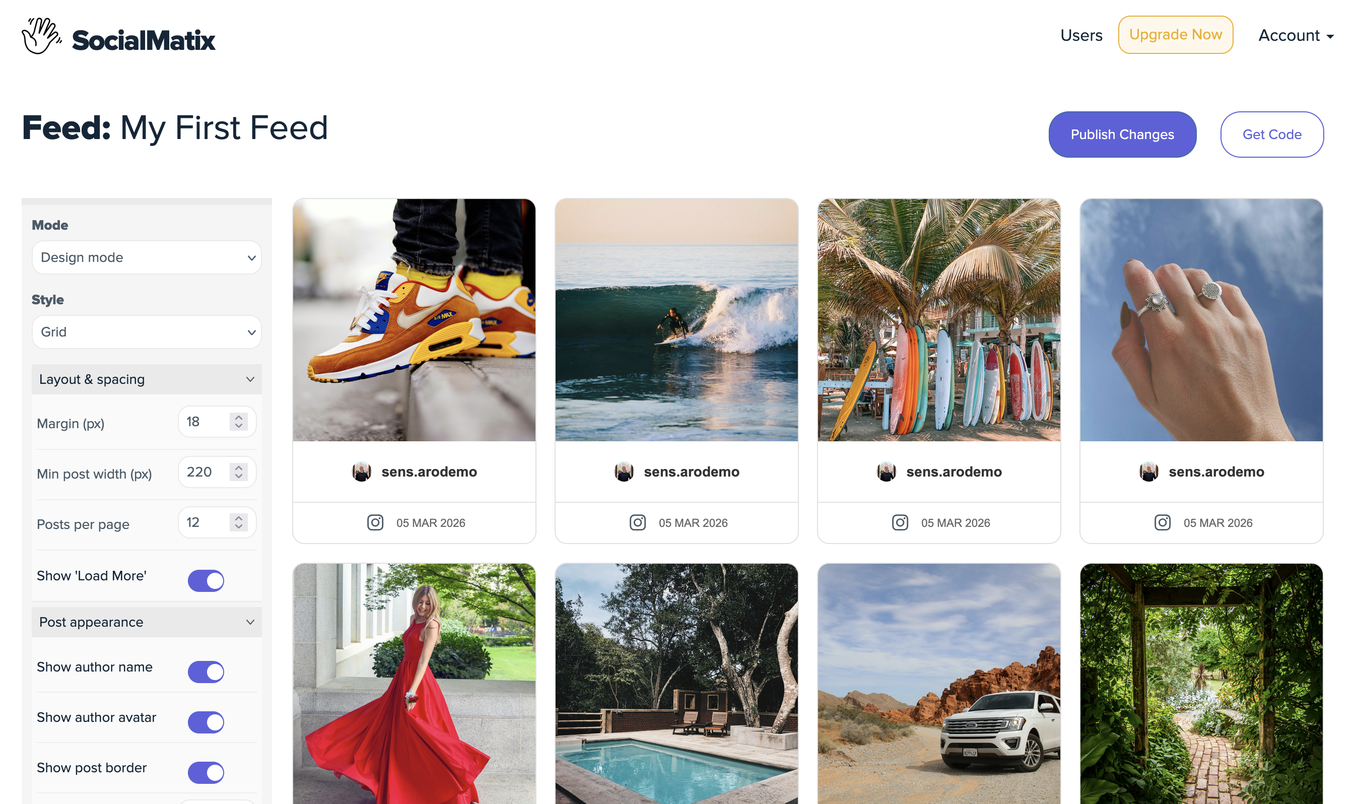 Instagram post menu with the Embed option selected